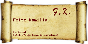 Foltz Kamilla névjegykártya